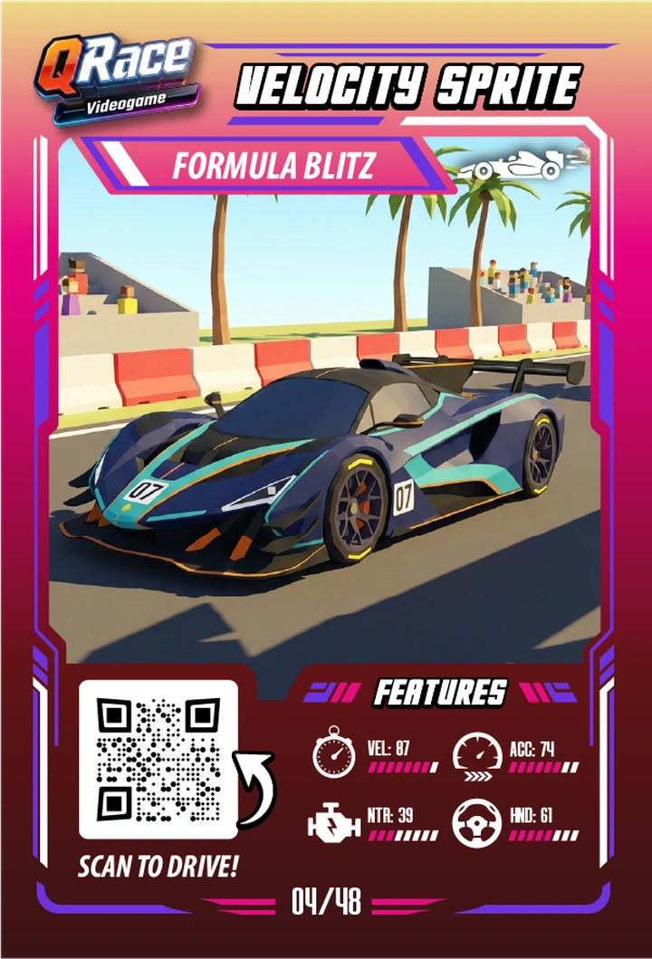 Velocity Sprite collectible car card, number 04 of 48