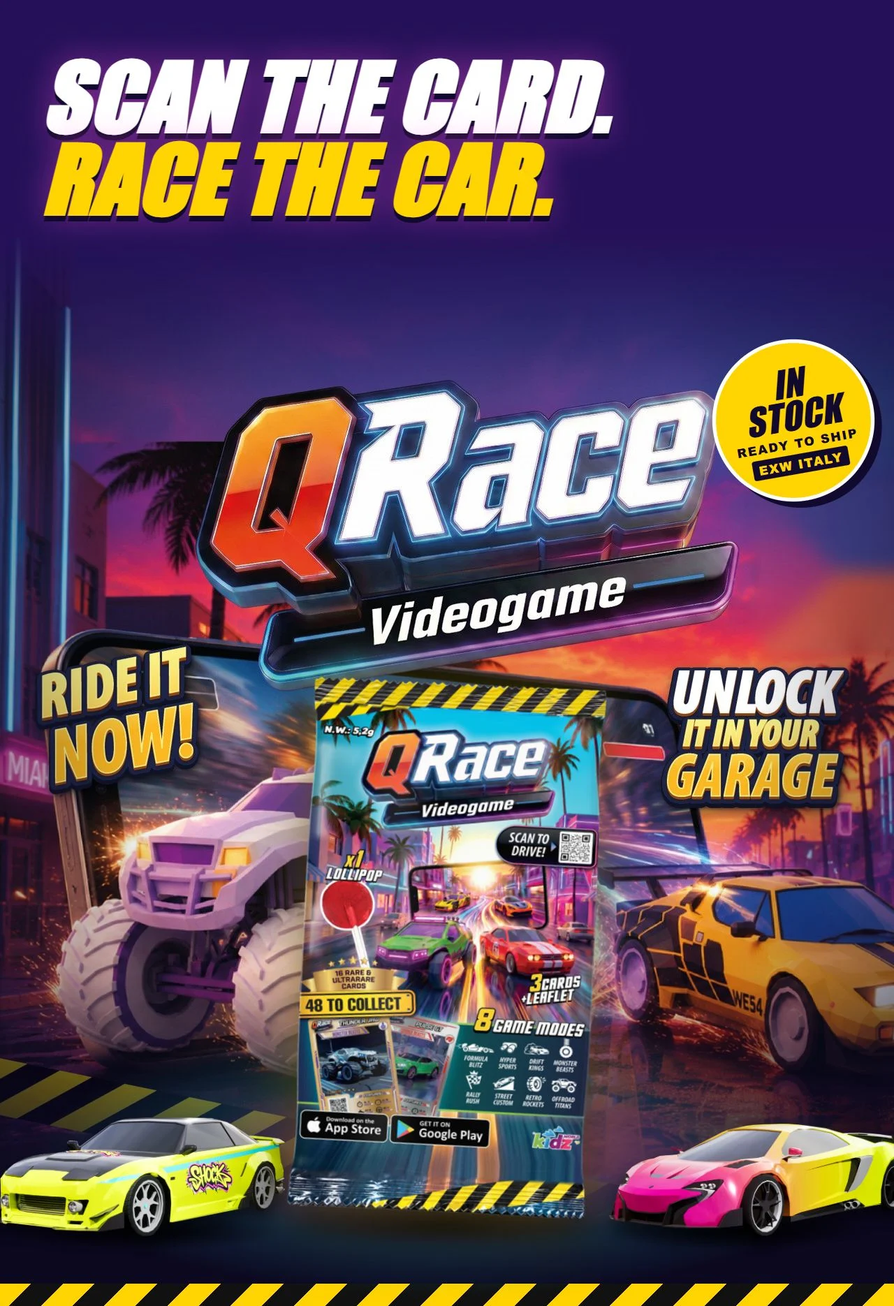 QRace Videogame Lollipop & Cards product presentation