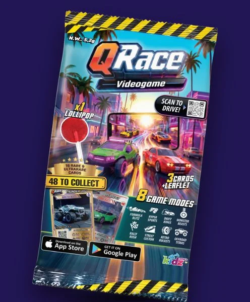 QRace Videogame Lollipop & Cards pack